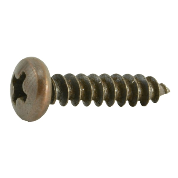 Midwest Fastener Sheet Metal Screw, #8 x 5/8 in, Bronze Plated Steel Pan Head Phillips Drive, 40 PK 35946 - main